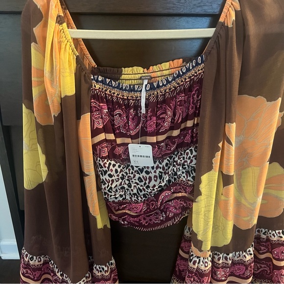 Catching Feelings Printed Top. - free people. NWT. Size xs - Picture 3 of 8
